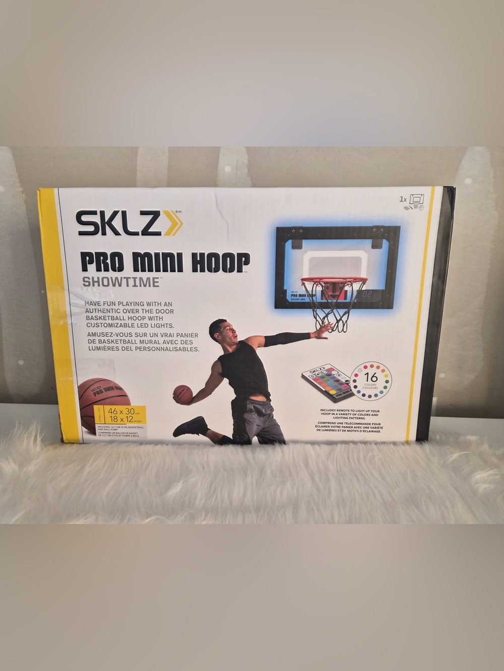 Pro Mini Hoop Showtime Indoor Basketball - Black/White